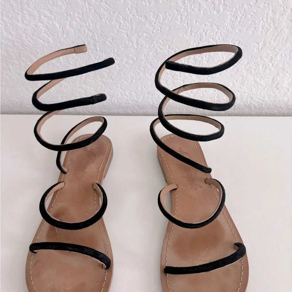 Free People Black Spiral Sandals